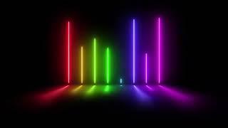 Multi-colored neon equalizer Background looping animation Screensaver Wallpaper