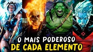 O Melhor Usuário de Cada Elemento da MARVEL ( Fogo, Gelo, Raios, Terra, Vento )