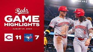 Reds vs. Blue Jays Game Highlights (8/21/24) | MLB Highlights