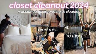 Closet Clean out 2024 | decluttering, organizing, & cleaning