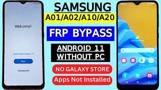 Samsung A10/A02/A20/A01 Frp Bypass Apps Not Installed | Google Account Unlock Without Pc Android 11