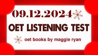 OET LISTENING TEST 09.12.2024 maggie ryan #oet #oetexam #oetnursing #oetlisteningtest