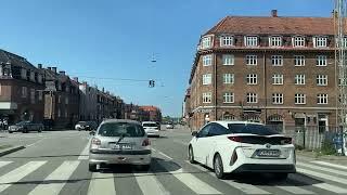 Driving In Denmark , Coenhagen Hall Square, Copenhagen municipality, Downtow, 4k, UHD, 60fps