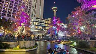 Christmas lights on the San Antonio Riverwalk