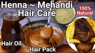 Mehandi Hair Pack Recipe ~ Black & Silky Hair | Henna Hair Oil Natural Remedy for Hair Loss Problem