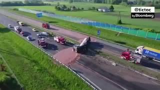 Chocolate Spill Shuts Down Highway in Poland