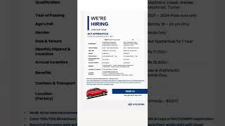 #hyundai#motor#india#hiring#diploma#job#apprentice#diplomatrainee#diplomajobs#diploma#jobs#chennai️