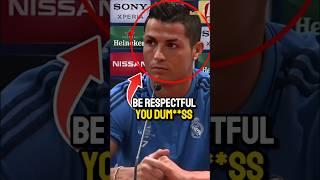 Reporter tried to mocke Ronaldo but Ronaldo made him regret it. +100000 AURA