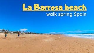 La Barrosa Beach - Chiclana de la Frontera, Spain. 4K Walk Tour, Cadiz Province