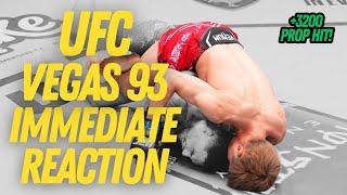 UFC VEGAS 93 IMMEDIATE REACTION | Unfortunate end to main event