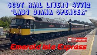 Scot Rail Livery 47712 “Lady Diana Spencer” on the Emerald Isle Express @Chester & Shotton. 3.5.2023