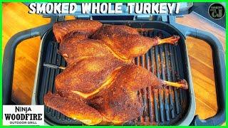 NINJA WOODFIRE GRILL SMOKED WHOLE TURKEY! | Ninja Woodfire Grill Recipes!