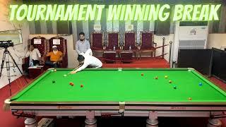 Tournament winning break | Punjab Snooker Institute | Championship | Syed Shahzad