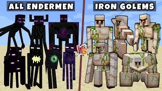 All Endermen vs All Iron Golems - Mutant & Titan Iron Golems vs Mutant Titan Enderman