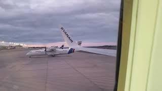 Take off from Las Palmas Airport. Ryanair evening flight to Madrid. May 2022