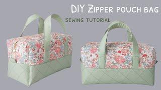 How to sew a toiletry bag | diy zipper pouch bag | diy zipper box bag | box zipper bag tutorial