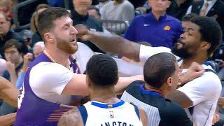 Naji Marshall throws punch at Jusuf Nurkic for shoving him in the face 