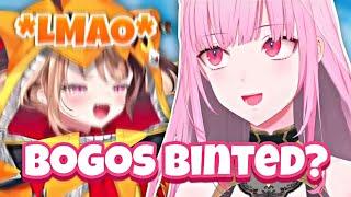 Calli and Gigi laugh over the BOGOS BINTED meme [Hololive EN]