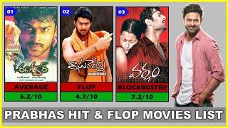 Prabhas Hit and Flop Movies List | All Movies Ranked from Blockbusters to Flops