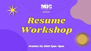 Resume Workshop Highlights