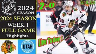 Chicago Blackhawks vs Utah Hockey Club TODAY [ FULL GAME 1st] Oct 08, 2024 | 2024 NHL | Hockey Today