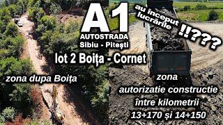 Autostrada A1 Lot 2 Boita Cornet - zona  cu autorizatie construire între kilometri 13+170 și 14+150