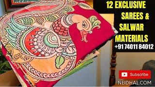 12 New Sarees & Salwar Material Designs | NEIDHAL.COM | WhatsApp +917401184012 | MARCH 05 #3344 