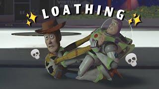 Woody and Buzz defining "enemies to lovers" for just over 8 minutes straight  (Toy Story 1)