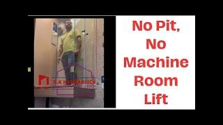 No Pit No Machine Room Hydraulic Lift  for a small house! 0303