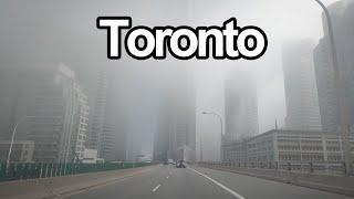 Exploring Foggy Downtown Toronto Gardiner Expressway Sightseeing | Urban Adventures (APRIL)