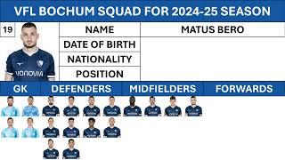 VFL Bochum's Squad for 2024-25 season | Who is your favourite???