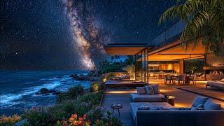 Starlit Shores | Nighttime Beachside Retreat with Soothing Ocean Waves and Starry Sky Ambience