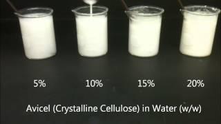 5 to 20% (w/w) Avicel (Crystalline Cellulose)