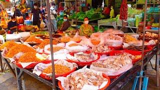 AMAZING!! Colorful Fresh Market Scene In The Morning - Cambodian Street Food Compilation!!