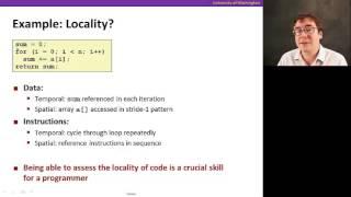 Caches, Video 2: Cache locality