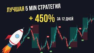 +450% ПРИБЫЛЬ ЗА 12 ДНЕЙ. Стратегия скальпинга по 5 мин BTC