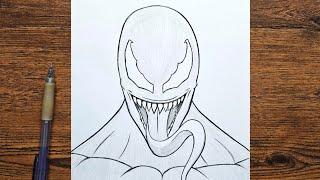 How to draw Venom step by step | Venom The Last Dance | easy drawing tutorial