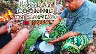 SUNDAY COOKING IN SAMOA | UMU TARO AND LUAU | SAMOAN FOOD 