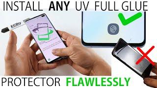 How to install any UV Full Glue tempered glass screen protector & keep fingerprint sensor function!