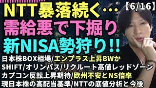 【欧州不安と日本株の6月配当の投資戦略/日本株BOX相場/エンプラス上昇BWか/SHIFT底値反転/オリンパス/リクルート高値レッドゾーン/カプコン反転上昇期待NTTの底値分析と今後】