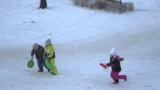 luge enfants à Kuldiga