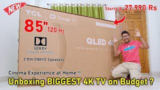 Killer 85" 120Hz TV on Budget..   TCL 85C655 (2024) 4K Google TV Unboxing 