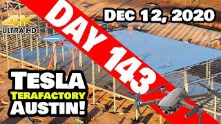 Tesla Gigafactory Austin 4K  Day 143 - 12/12/20 - Terafactory Texas - STEEL STRUCTURE WEST SIDE!