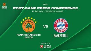 Panathinaikos BC AKTOR – FC Bayern Munich | Post-Game Press Conference | Euroleague – R02