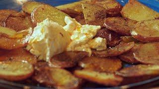 Delicious Pan Seared Paprika Potatoes in Coconut Oil with Sour Cream.  Better than French Fries!