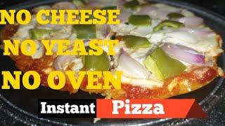 No cheese No yeast!! pizza in Kadai.Veg pizza