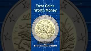 Error Coins Worth Money - Lithuania 2 euro 2021 Zuvintas Unesco