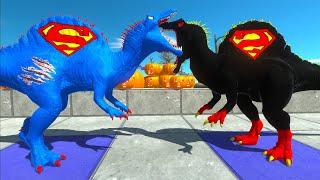 SUPERMAN SPINOSAURUS vs DARK SUPERMAN SPINOSAURUS DEATH RUN - Animal Revolt Battle Simulator