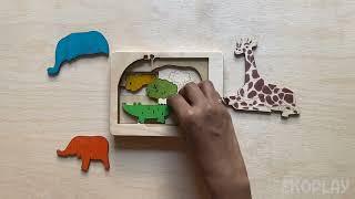 EkoPlay Jungle Animals Layered Puzzles