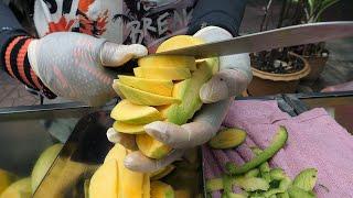 crazy speed! amazing fruit cutting skill - thai street food